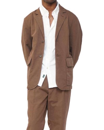 KNICKERBOCKER Linen Basket Suit Jacket - Brown