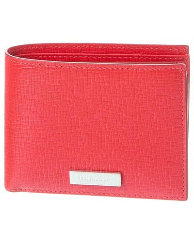 Ferragamo Logo Leather Bifold Wallet - Red