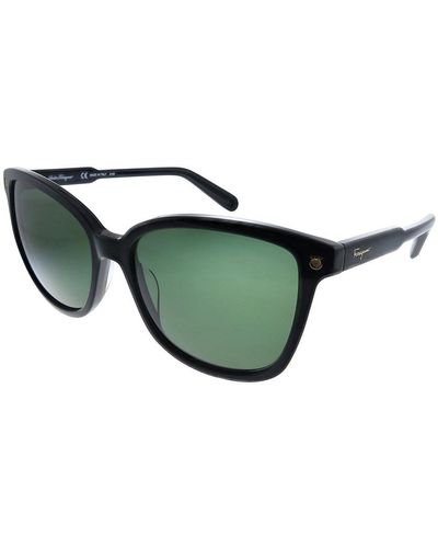 Ferragamo Salvatore Sf 815s 001 56mm Square Sunglasses - Green
