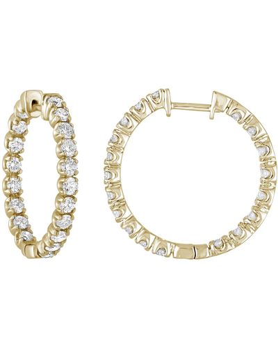 Vir Jewels 3 Cttw Si2-i1 Diamond Inside Out Hoop Earrings 14k Yellow Gold Round 1 Inch - Metallic