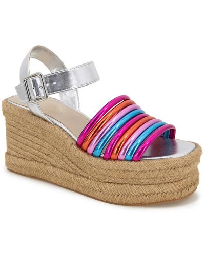 Kenneth Cole Shelby Striped Espadrilles - Metallic