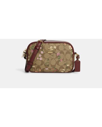 COACH Mini Jamie Camera Bag In Signature Canvas With Wildflower Print - Natural