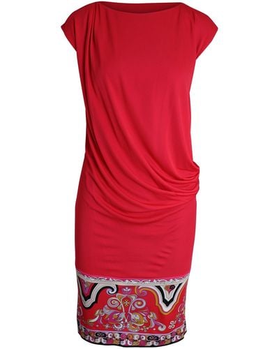 Emilio Pucci Knit Draped Dress - Red