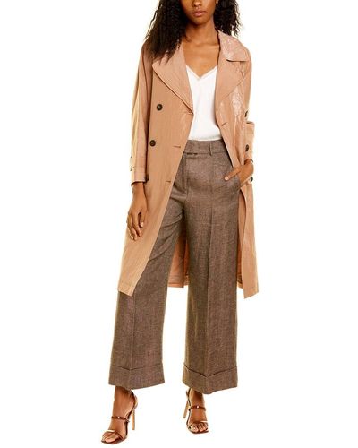 Peserico Double-breasted Trench Coat - Brown