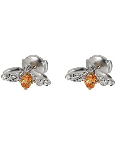 Tiffany & Co. Paper Flowers Diamonds & Spessartine Firefly Earrings - White