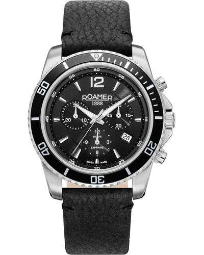 Roamer Nautic Chrono 100 43mm Quartz Watch - Black
