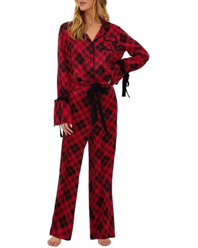 Beach Riot Lee Anne Brooke Woven Pajama Set - Red