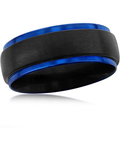Black Jack Jewelry Stainleses Steel And Blue Band