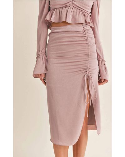 Sage the Label Merry Mauve Ruched Skirt - Pink