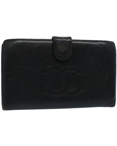 Chanel Cc Leather Wallet (pre-owned) - Black