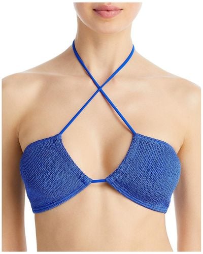 Bondeye Margarita Halter Bandeau Bikini Swim Top - Blue