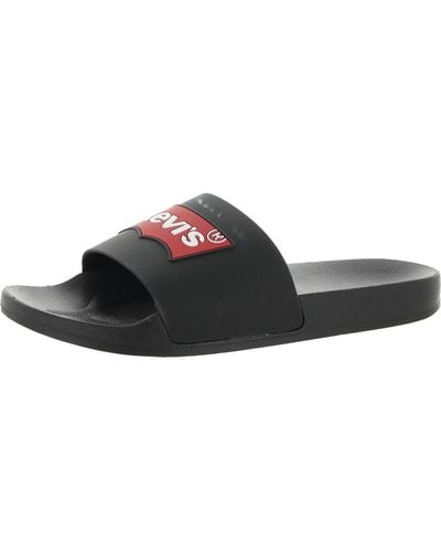 Levi's Batwing Open Toe Slip On Slide Sandals - Black