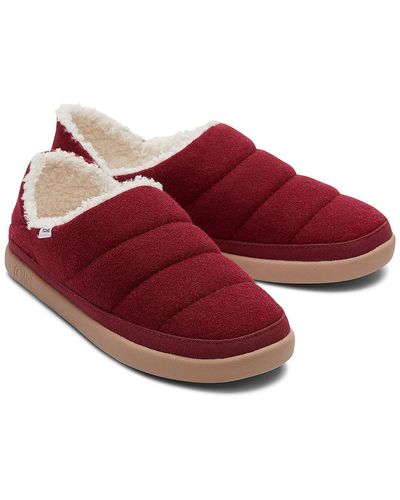 TOMS Ezra Laceless Polyester Loafer Slippers - Red