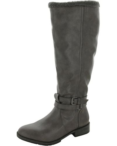 Naturalizer Garrison Cozy Wide Calf Side Zip Knee-high Boots - Gray