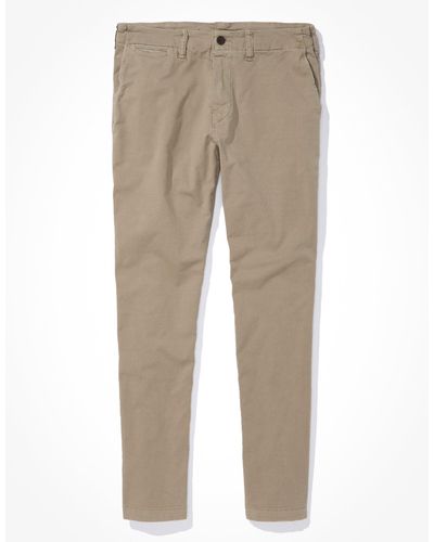 American Eagle Outfitters Ae Flex Slim Straight Lived-in Khaki Pant - Natural