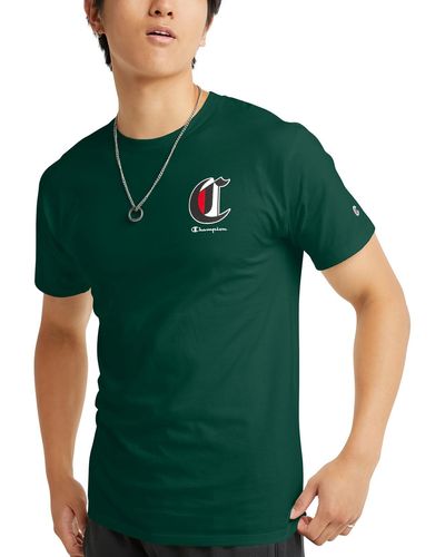 Champion Cotton Graphic Shirts & Tops - Green