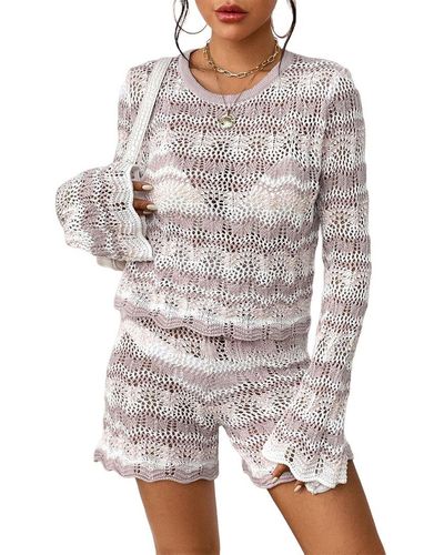 Luna Tuccini 2pc Sweater & Short Set - Gray