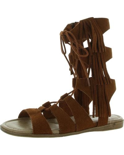 Minnetonka Milos Faux Leather Open Toe Gladiator Sandals - Brown