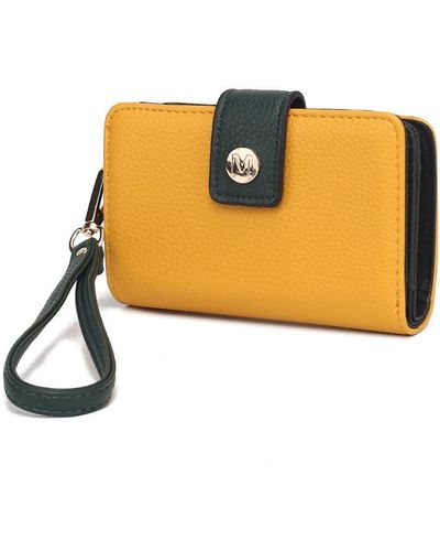 MKF Collection by Mia K Shira Color Block Vegan Leather Wallet With Wristlet By Mia K - Metallic