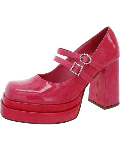Circus by Sam Edelman Pepper Jewel Embellished Square Toe Mary Jane Heels - Pink