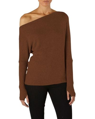 Enza Costa Sweater Knit Slouch Top - Brown