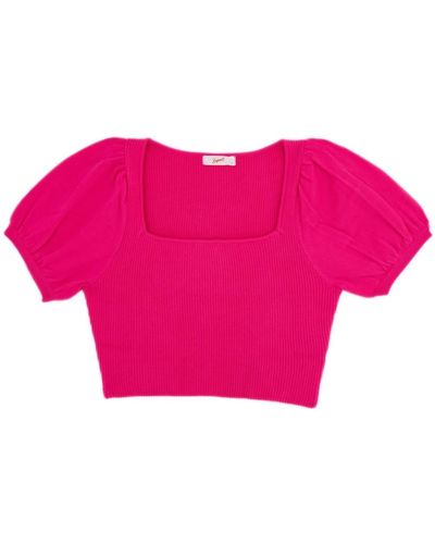 8apart Macy Puff Sleeve Sweater - Pink