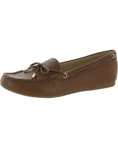 MICHAEL Michael Kors Leather Slip On Loafers - Brown