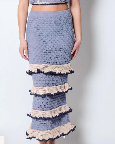 Cleobella Serena Crochet Ankle Skirt - Blue