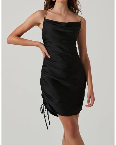 Astr Trista Satin Mini Dress - Black