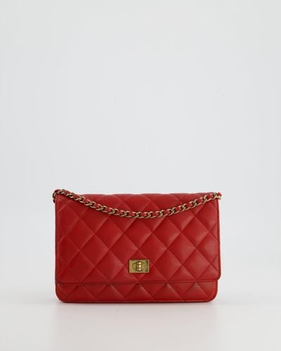Chanel 2.55 Wallet On Chain - Red