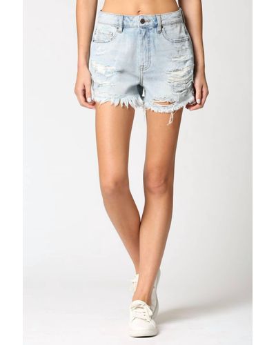 Hidden Jeans Distressed High Rise Shorts - Blue