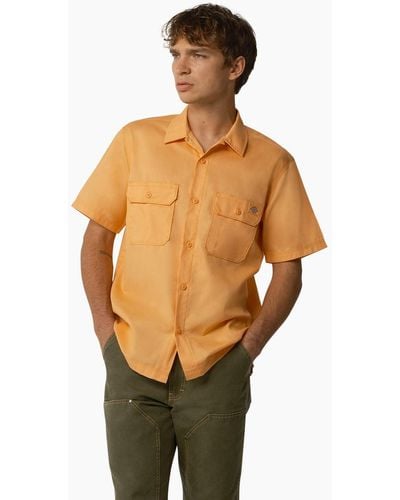 Dickies Relaxed Fit Short Sleeve Work Shirt - Yellow