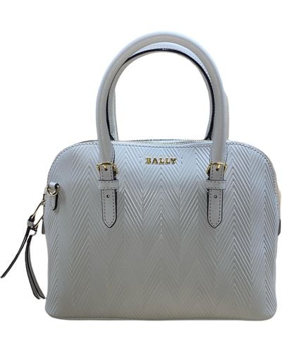 Bally Sadye 6232668 Beige Leather Shoulder Bag - Gray