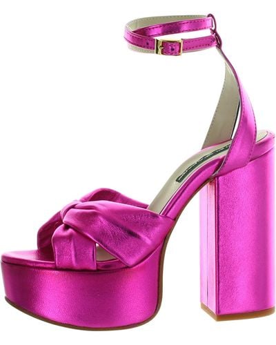 Chelsea Paris Zasa Leather Ankle Strap Platform Sandals - Purple
