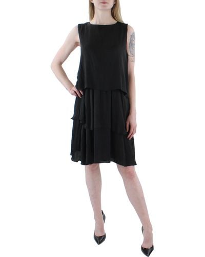 Sam Edelman Satin Tiered Cocktail And Party Dress - Black