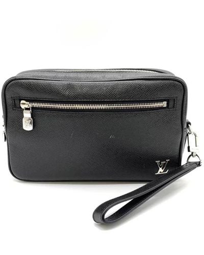 Louis Vuitton Pochette Kasai Leather Clutch Bag (pre-owned) - Black