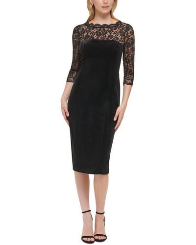 Calvin Klein Petite Lace-Trim Sheath Dress - Macy's