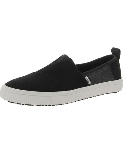 TOMS Alpargata Canvas Loafers Slip-on Shoes - Black