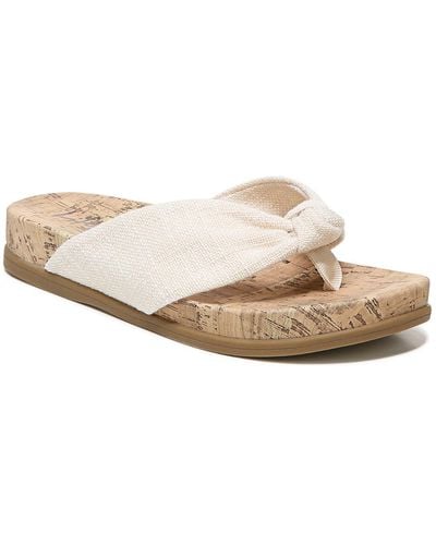 LifeStride Happy Slip-on Cork Thong Sandals - Natural