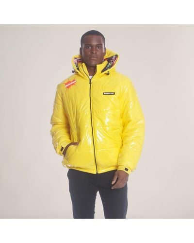 Members Only Nickelodeon Shiny Collab Puffer Jacket - Yellow