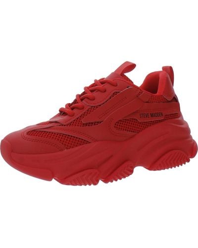 Steve Madden Possession Chunky Dad Casual And Fashion Sneakers - Red