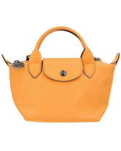 Longchamp Le Pliage Xtra Xs Leather Handbag - Orange