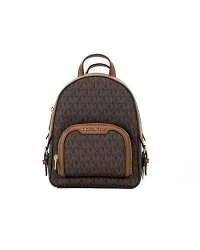 Michael Kors Jaycee Mini Xs Signature Pvc Zip Pocket Shoulder Backpack Bag - Black