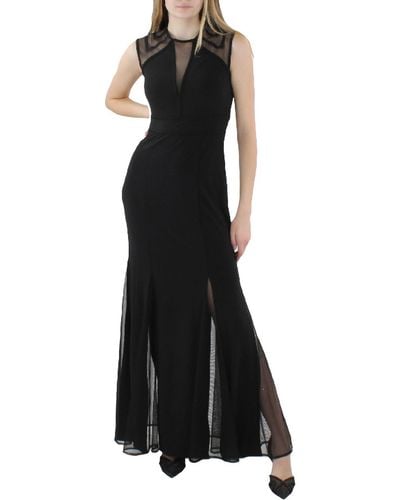 Nightway Sleeveless High Waist Evening Dress - Black