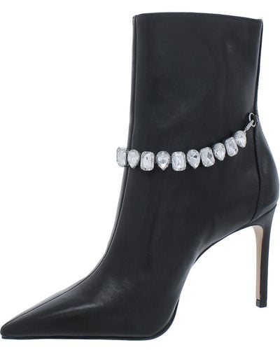 SCHUTZ SHOES Rhea Leather Pointed Toe Ankle Boots - Black