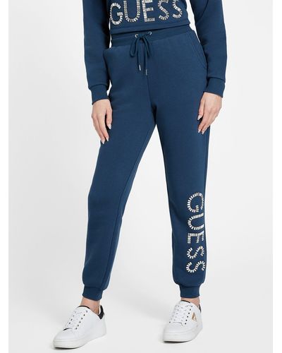 Guess Factory Tara Crystal Logo sweatpants - Blue