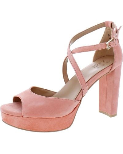 Naturalizer Melody Block Heel Ankle Strap Platform Sandals - Pink