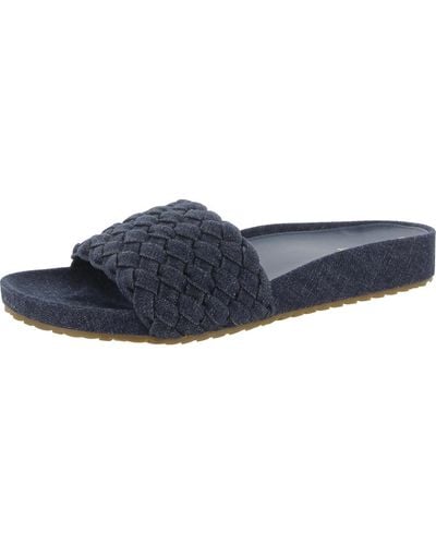 Cole Haan Footbed Woven Slide Sandals - Blue