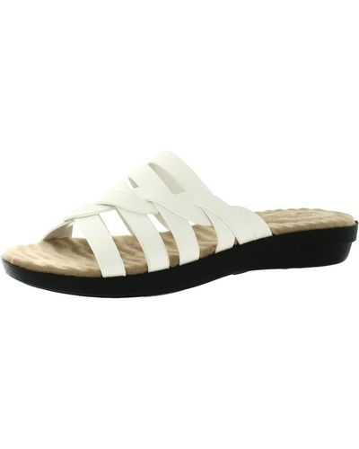 Easy Street Sheri Strappy Comfort Wedge Sandals - White