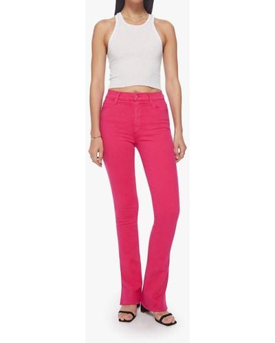 Mother High Waist Runaway Slice Pant - Red